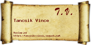 Tancsik Vince névjegykártya